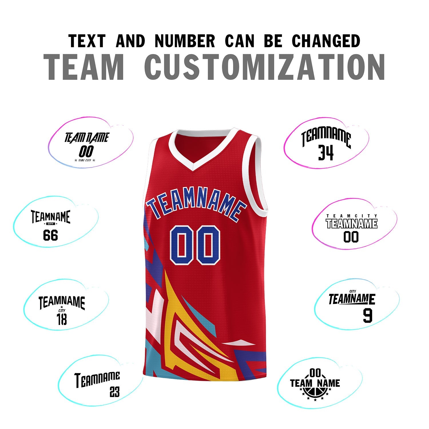 Custom Red Gradient Graffiti Pattern Sports Uniform Basketball Jersey
