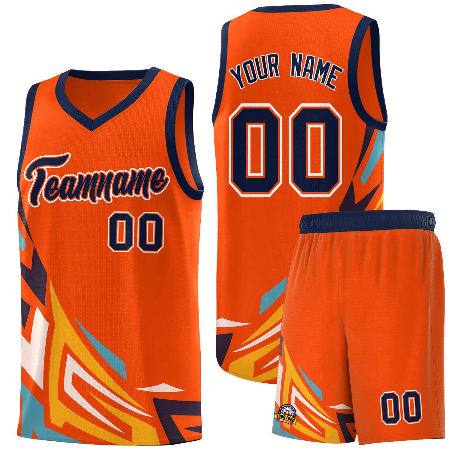 Custom Orange Gradient Graffiti Pattern Sports Uniform Basketball Jersey