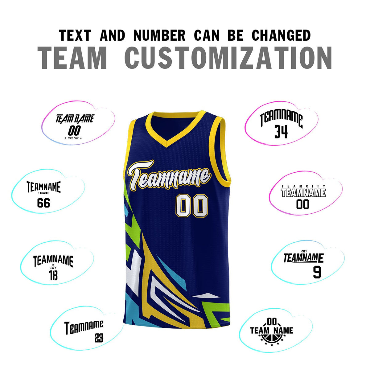 Custom Navy Gradient Graffiti Pattern Sports Uniform Basketball Jersey