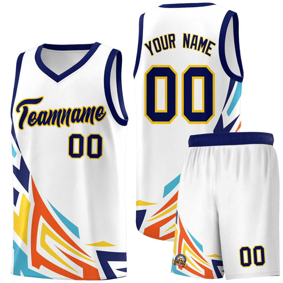 Custom White Gradient Graffiti Pattern Sports Uniform Basketball Jersey