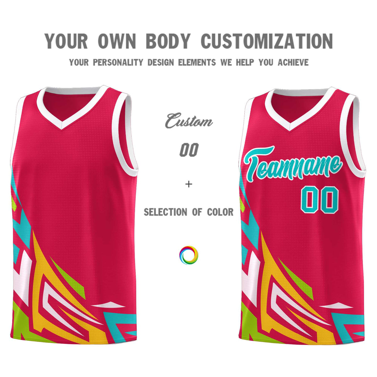 Custom Red Gradient Graffiti Pattern Sports Uniform Basketball Jersey