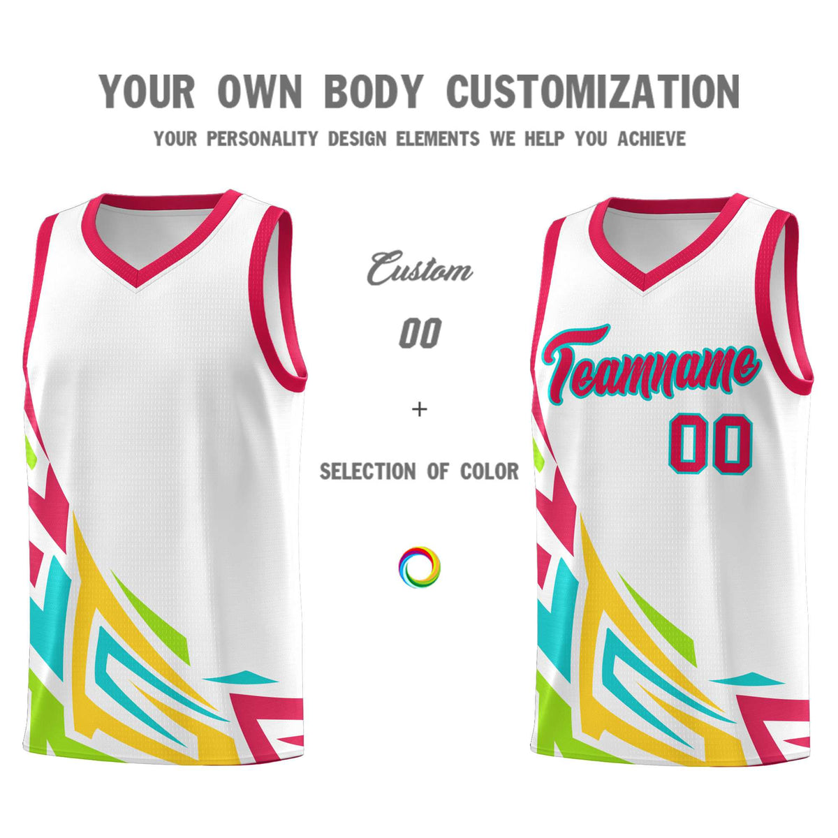 Custom White Gradient Graffiti Pattern Sports Uniform Basketball Jersey