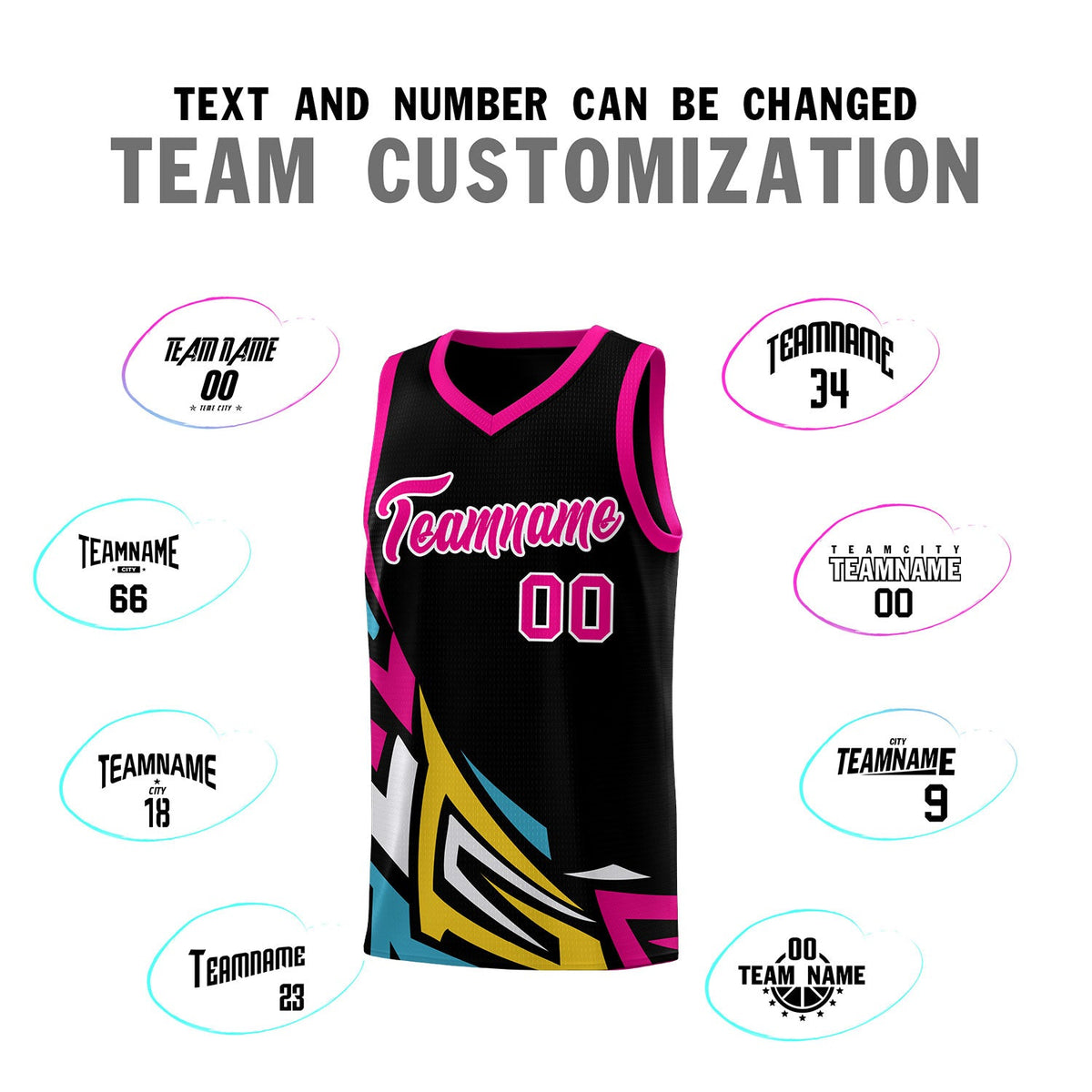 Custom Black Gradient Graffiti Pattern Sports Uniform Basketball Jersey