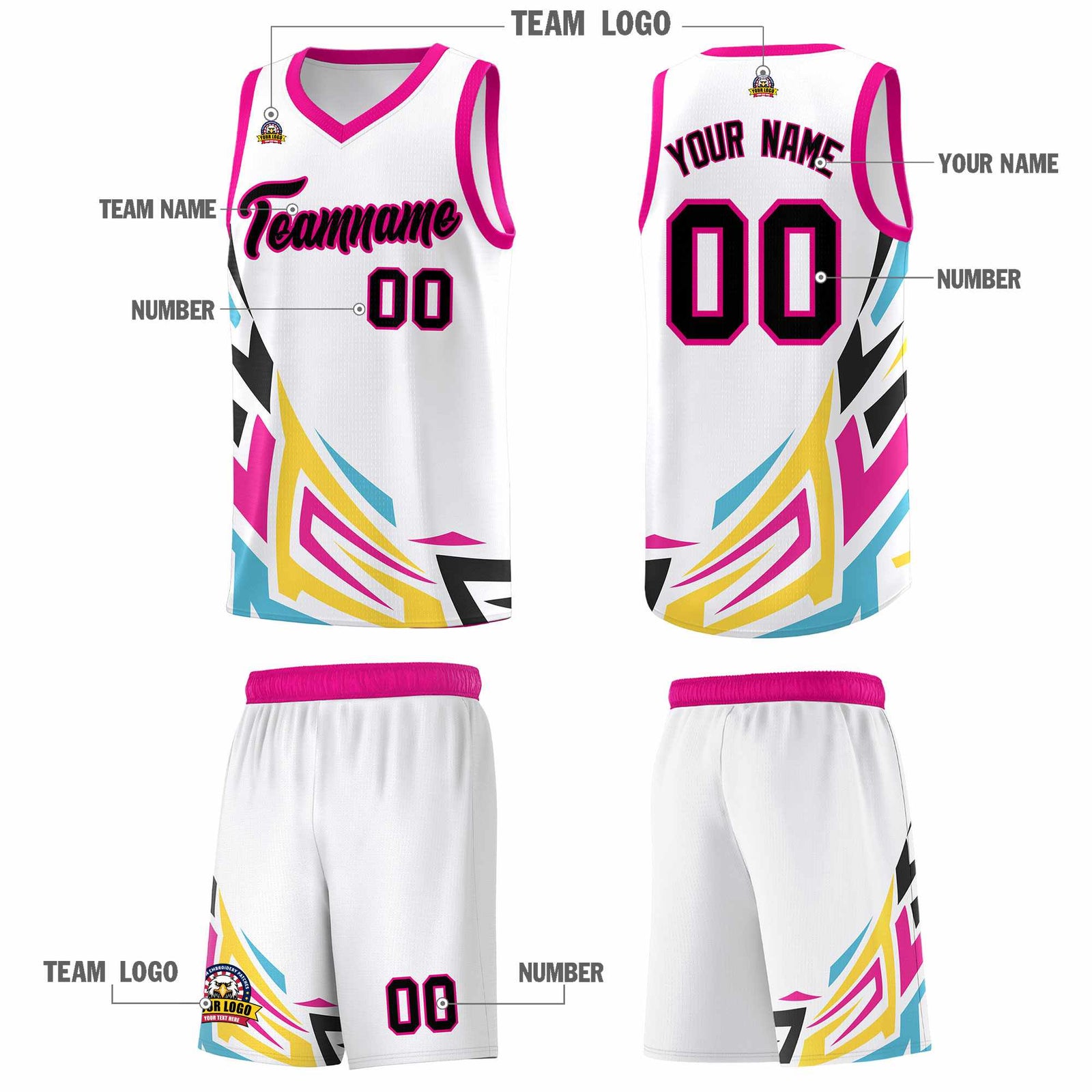Custom White Gradient Graffiti Pattern Sports Uniform Basketball Jersey