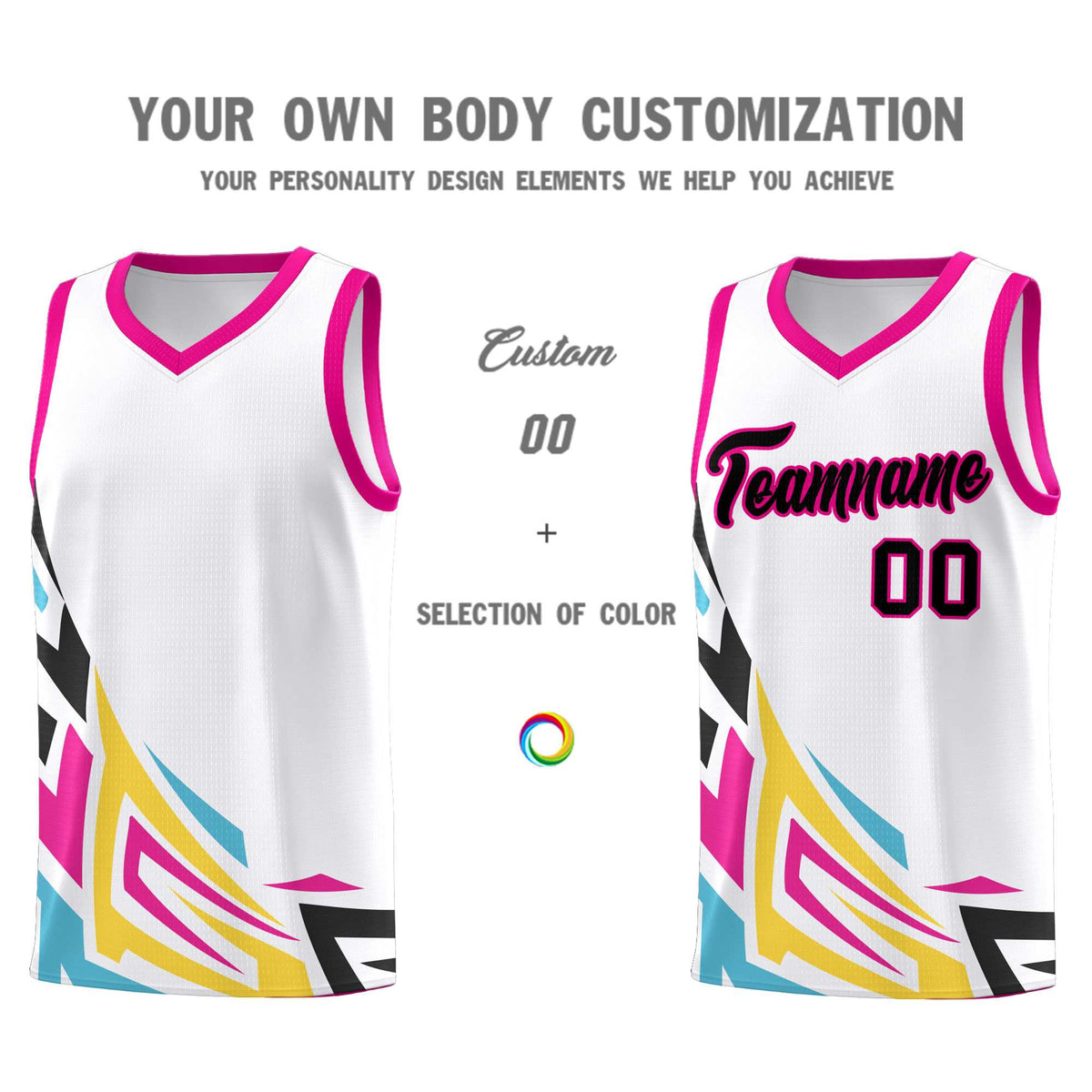 Custom White Gradient Graffiti Pattern Sports Uniform Basketball Jersey