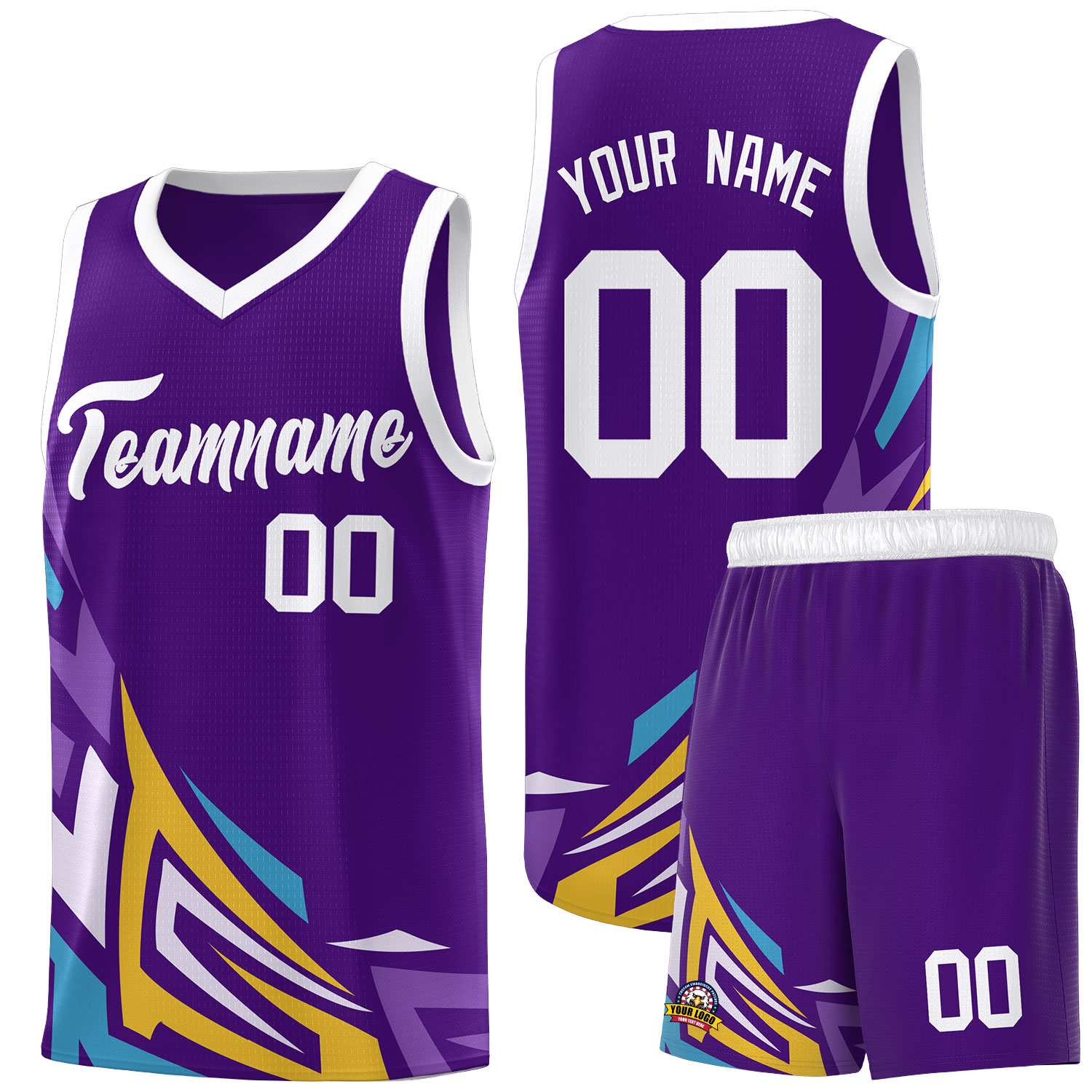 Custom Purple Gradient Graffiti Pattern Sports Uniform Basketball Jersey