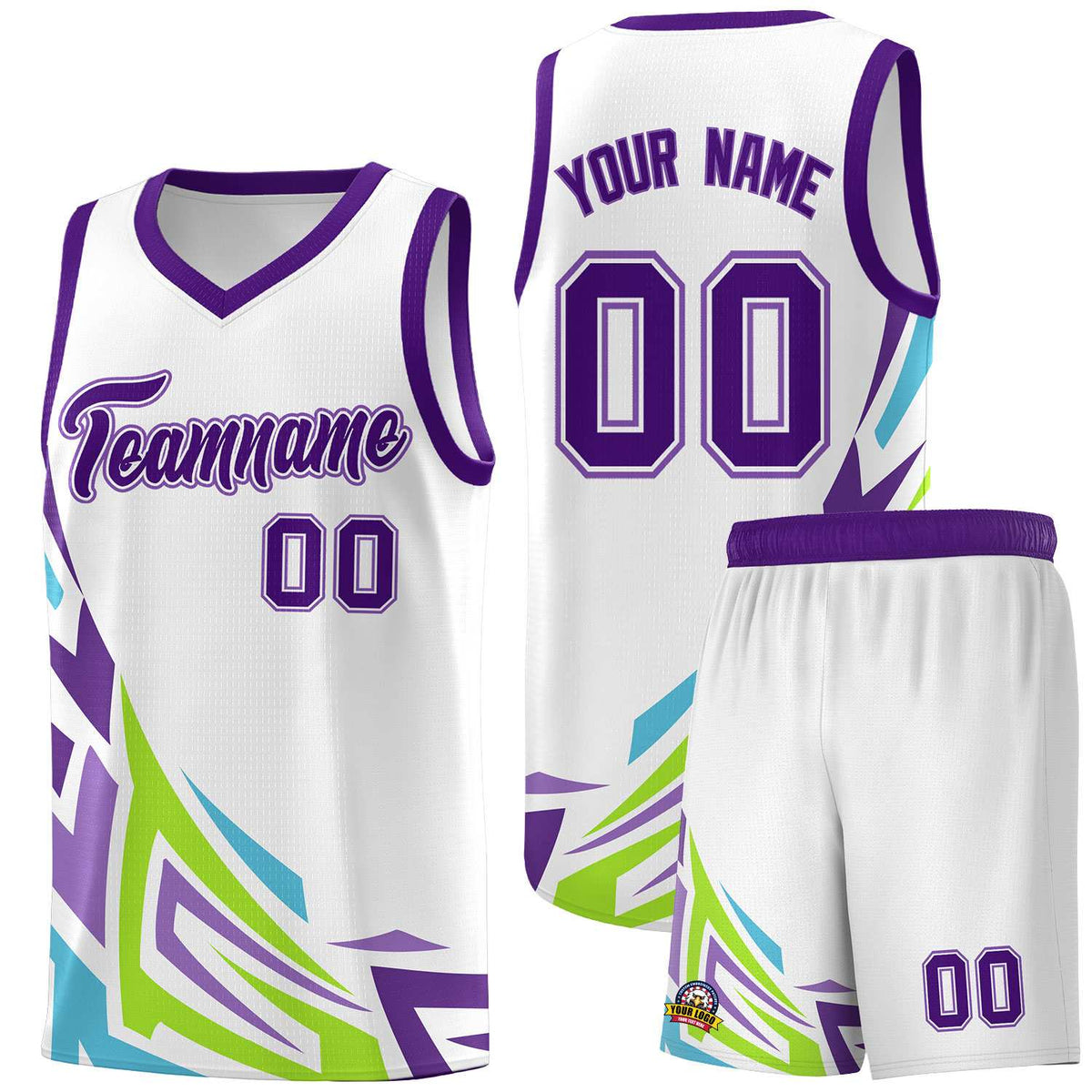 Custom White Gradient Graffiti Pattern Sports Uniform Basketball Jersey