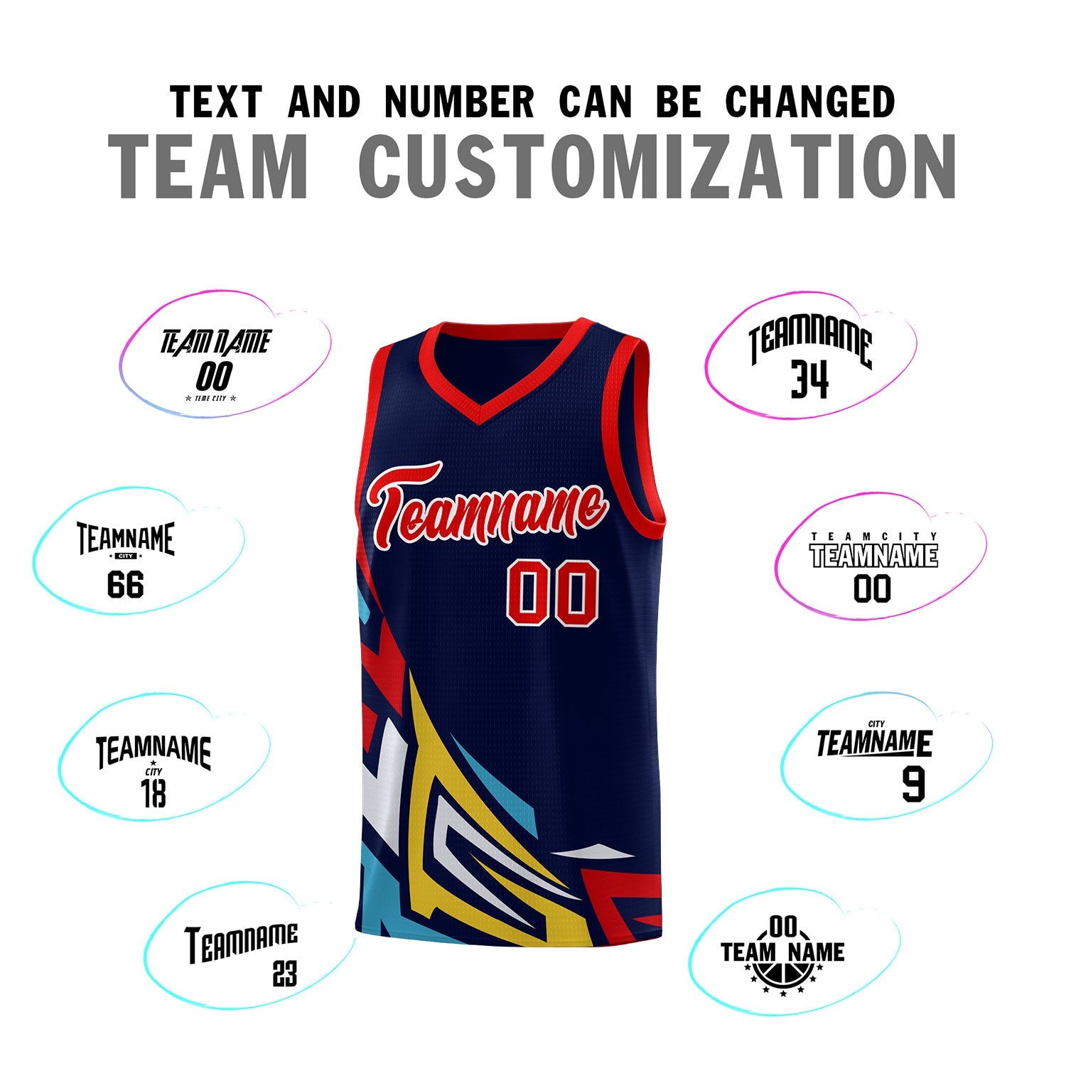 Custom Navy Gradient Graffiti Pattern Sports Uniform Basketball Jersey