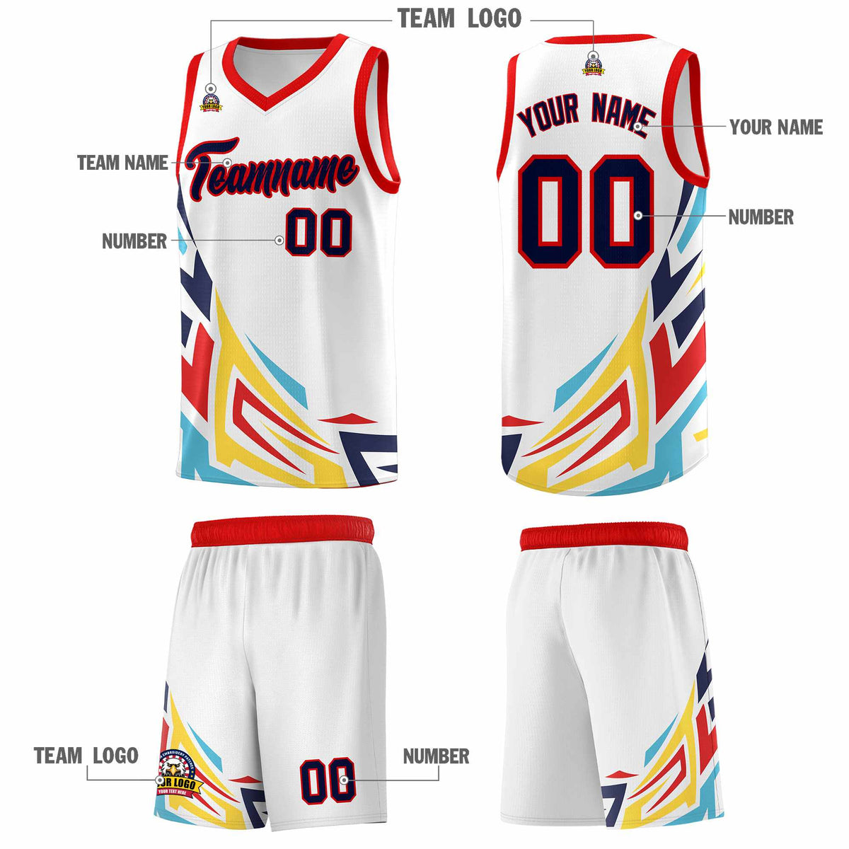 Custom White Gradient Graffiti Pattern Sports Uniform Basketball Jersey