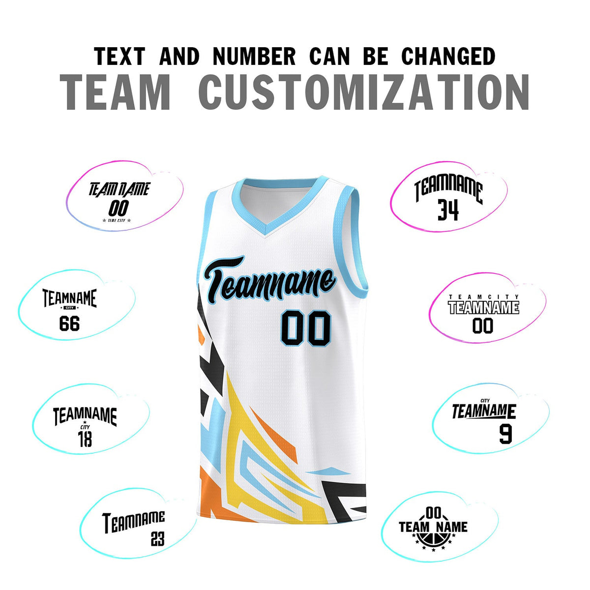 Custom White Gradient Graffiti Pattern Sports Uniform Basketball Jersey