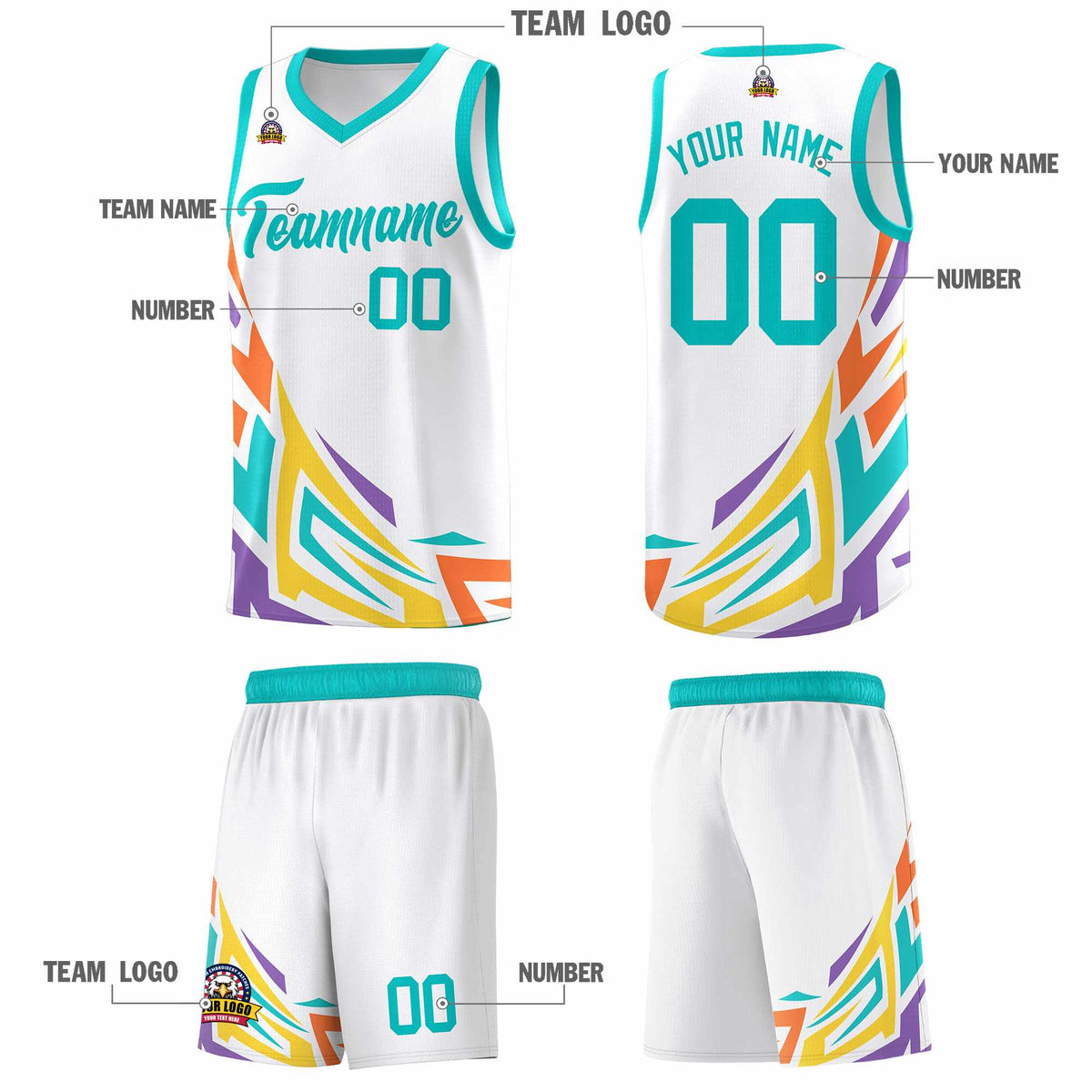 Custom White Gradient Graffiti Pattern Sports Uniform Basketball Jersey