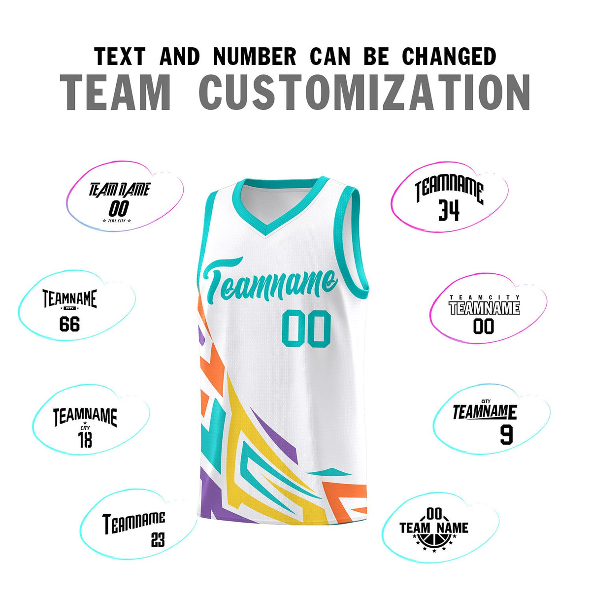 Custom White Gradient Graffiti Pattern Sports Uniform Basketball Jersey