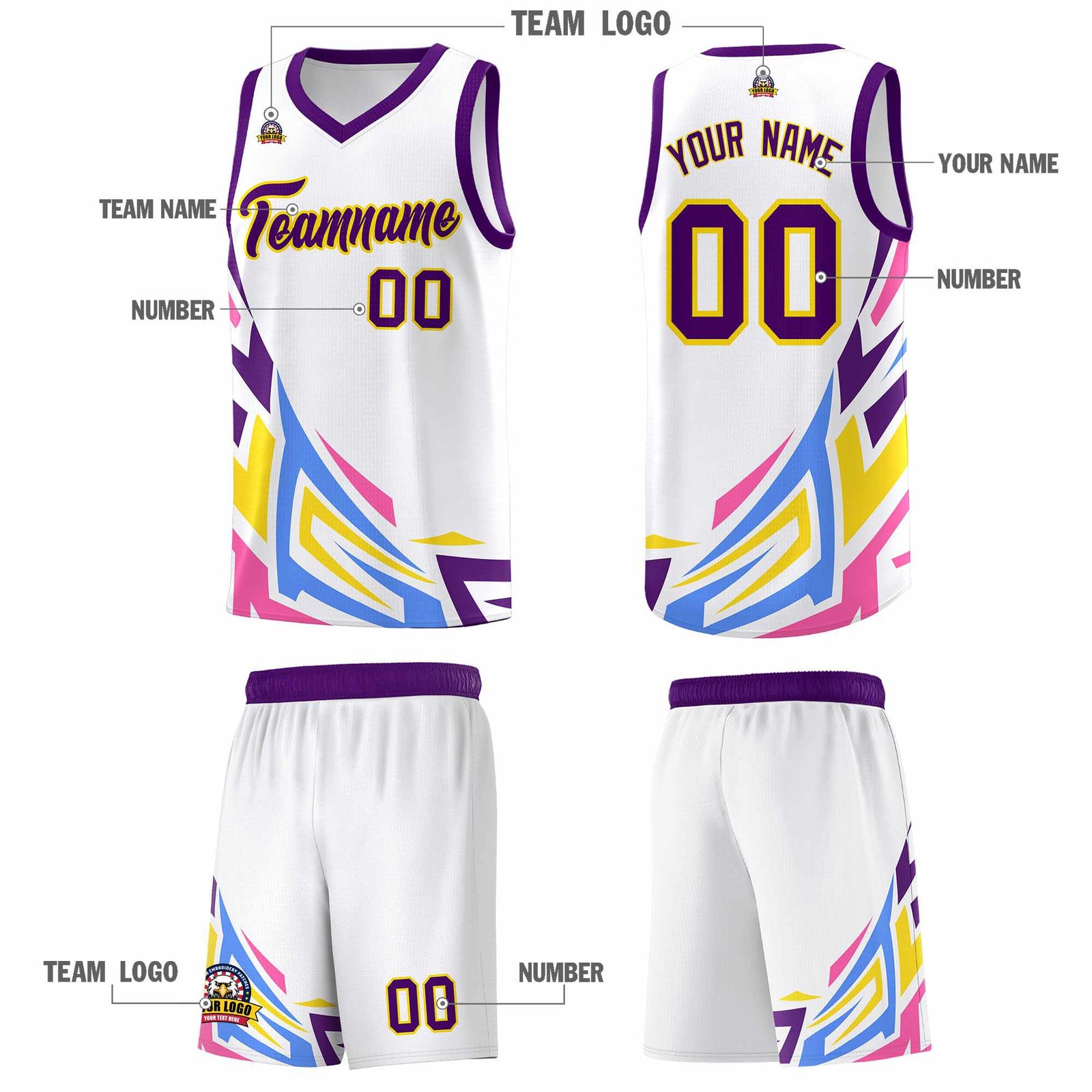 Custom White Gradient Graffiti Pattern Sports Uniform Basketball Jersey