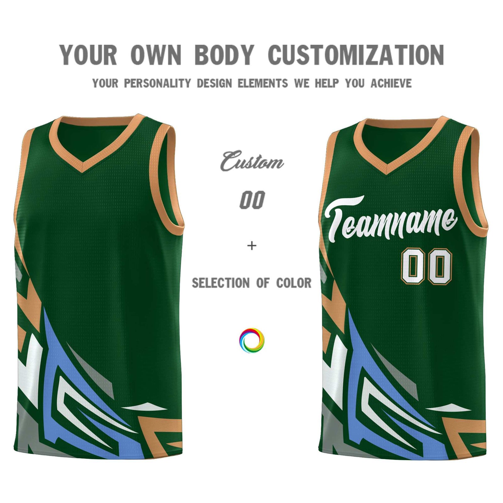 Custom Green Gradient Graffiti Pattern Sports Uniform Basketball Jersey