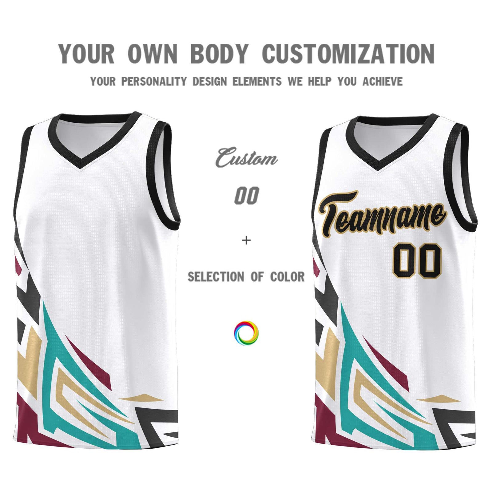 Custom White Gradient Graffiti Pattern Sports Uniform Basketball Jersey