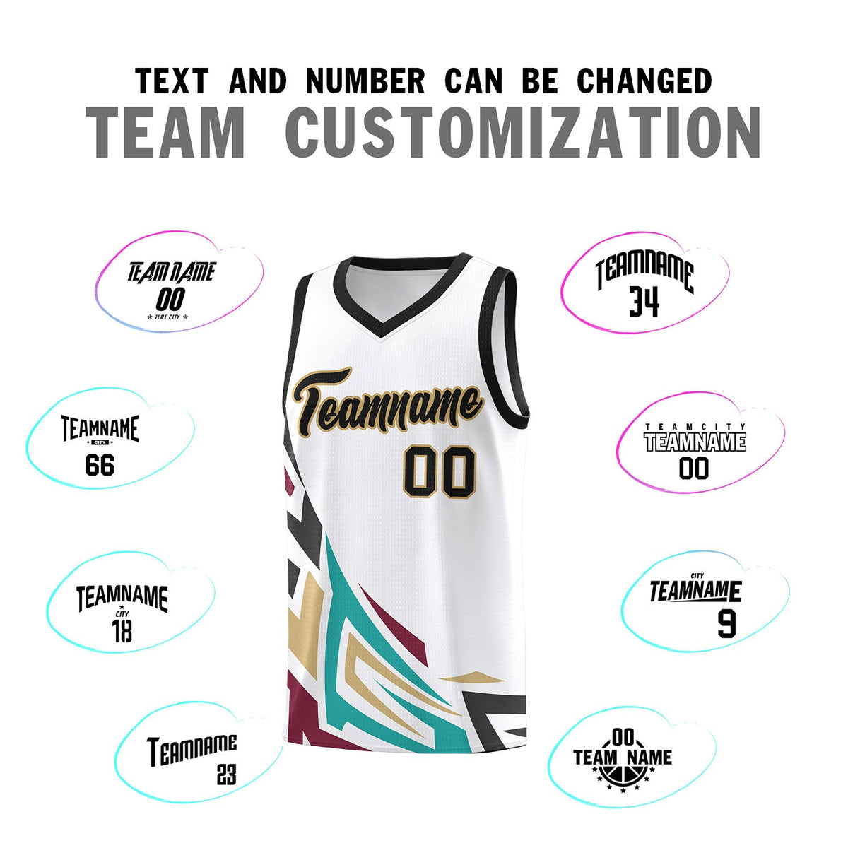 Custom White Gradient Graffiti Pattern Sports Uniform Basketball Jersey
