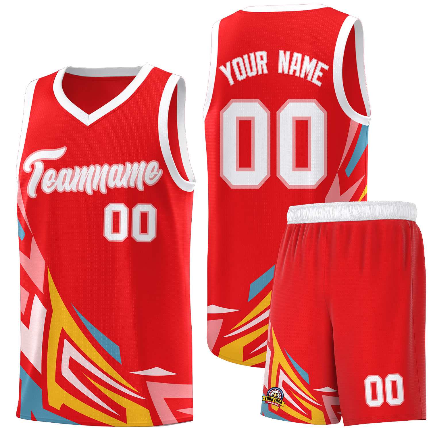 Custom Red Gradient Graffiti Pattern Sports Uniform Basketball Jersey
