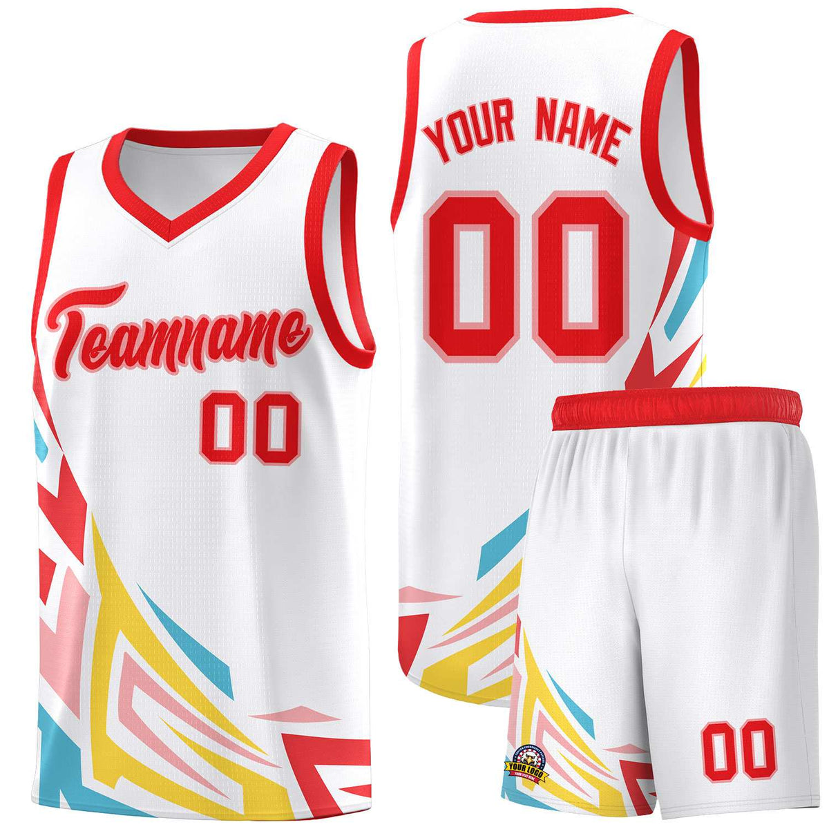 Custom White Gradient Graffiti Pattern Sports Uniform Basketball Jersey