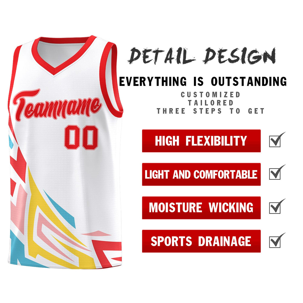 Custom White Gradient Graffiti Pattern Sports Uniform Basketball Jersey