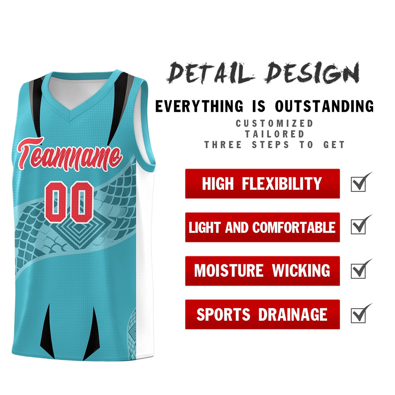 Custom Sky Blue White Snake Scale Venomous Fang for Team Graffiti Pattern Basketball Suit Jersey