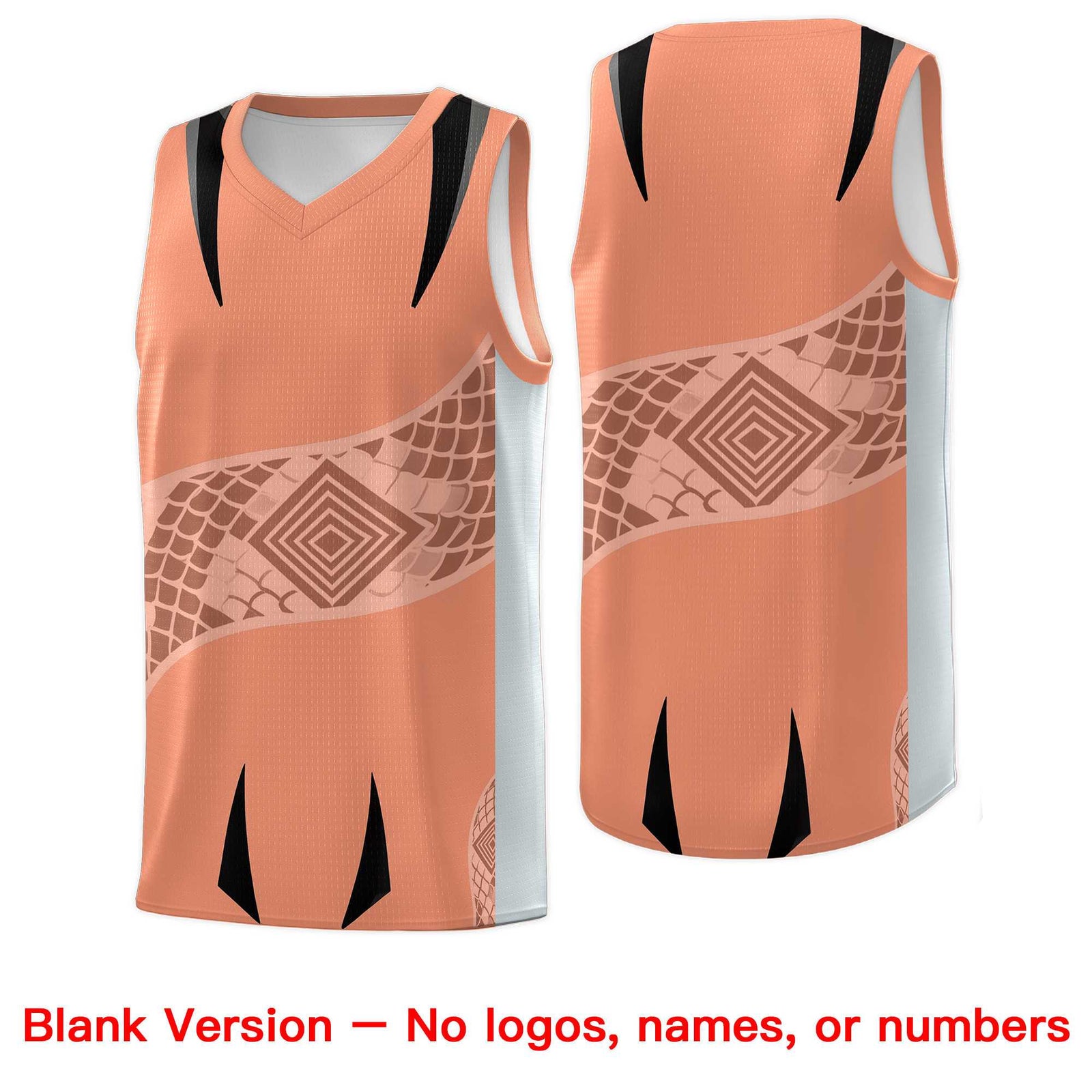 Custom Light Orange Silver Snake Scale Venomous Fang for Leagues Graffiti Pattern Basketball Suit Jersey