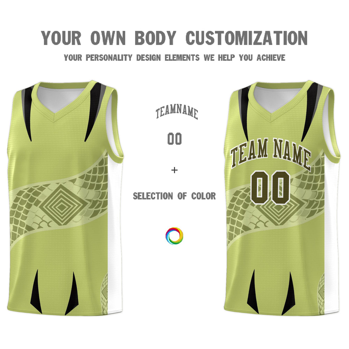 Custom Champagne White Snake Scale Venomous Fang for Clubs Graffiti Pattern Basketball Suit Jersey