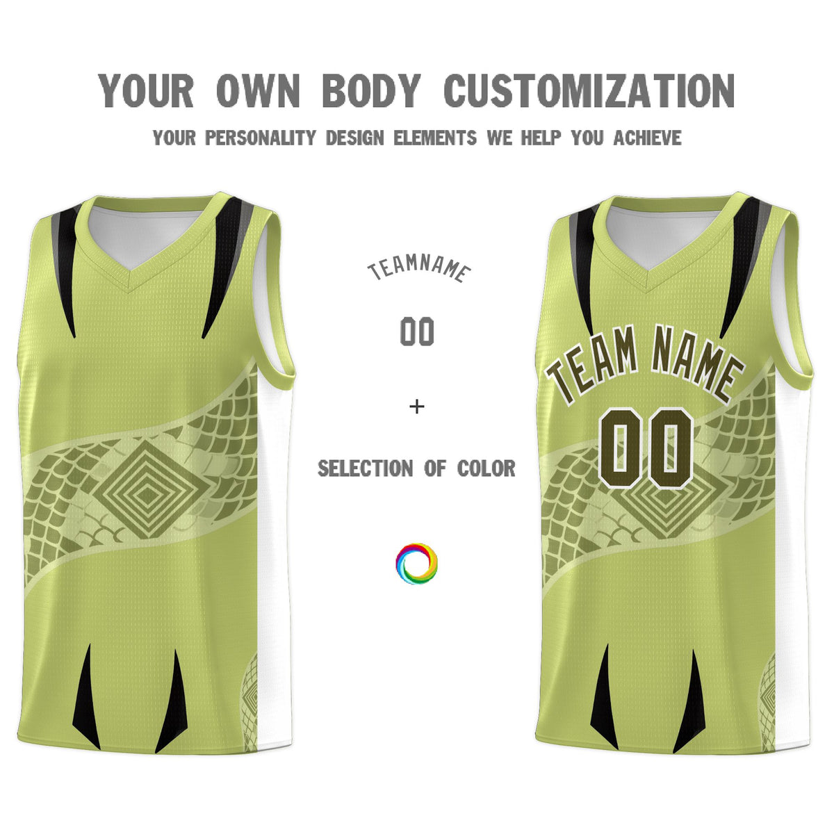 Custom Champagne White Snake Scale Venomous Fang for Clubs Graffiti Pattern Basketball Suit Jersey