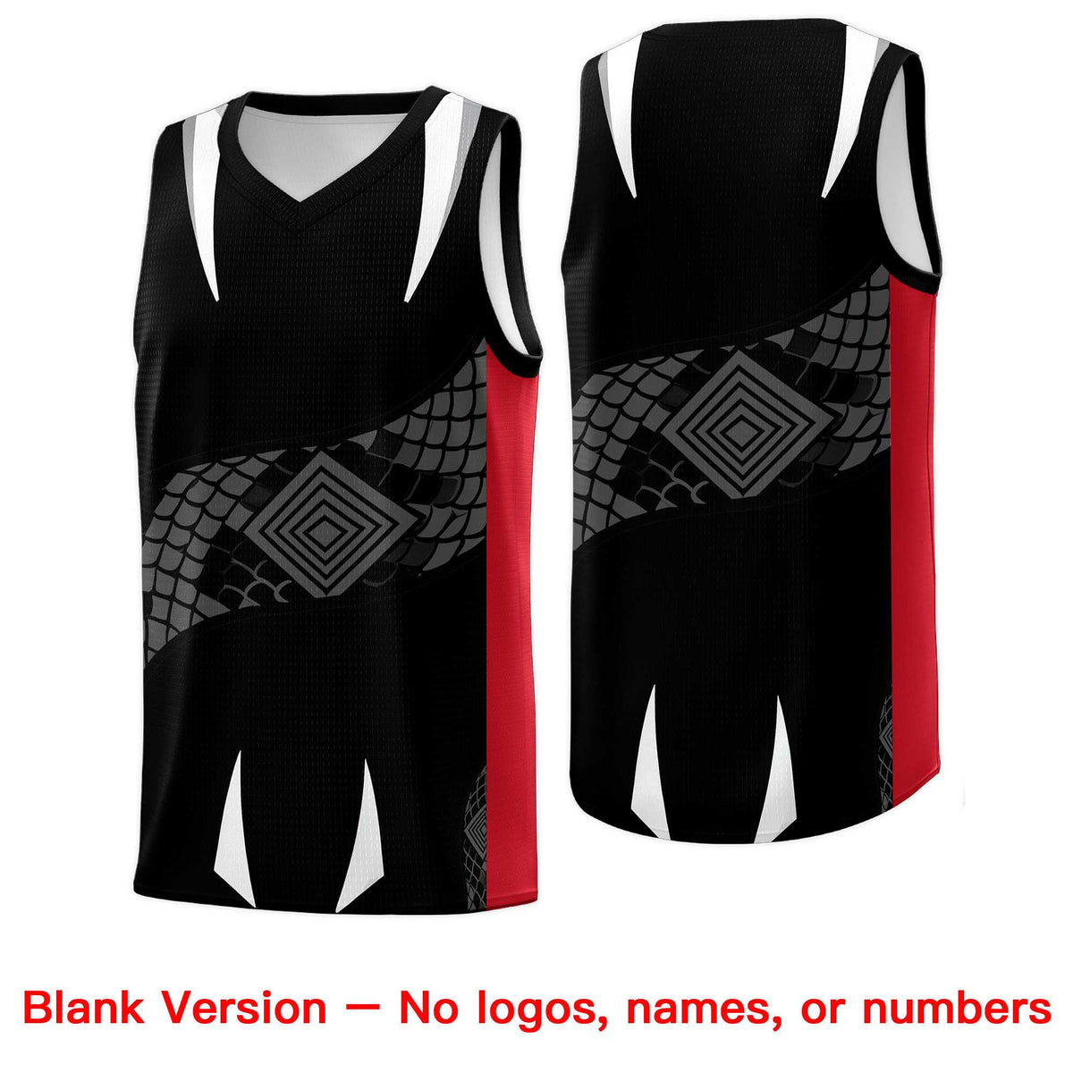 Custom White Black Snake Scale Venomous Fang for Leagues Graffiti Pattern Basketball Suit Jersey