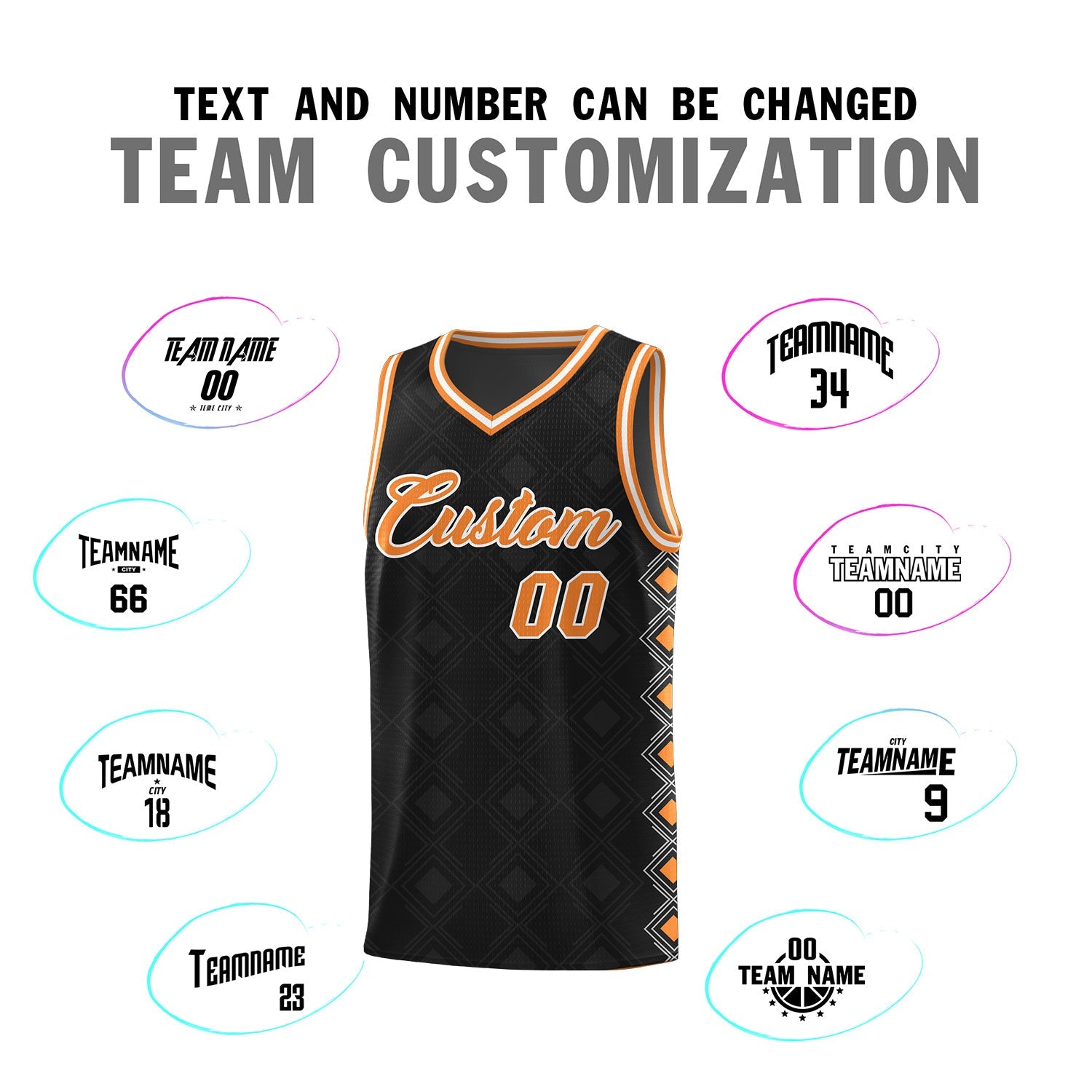 Custom Black Side Blocks Sports Uniform Basketball Jersey