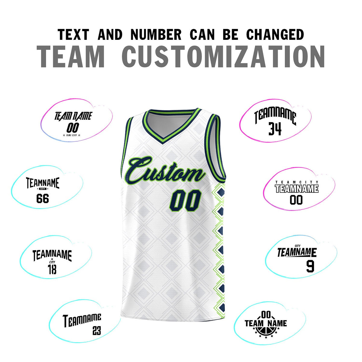 Custom White Side Blocks Sports Uniform Basketball Jersey