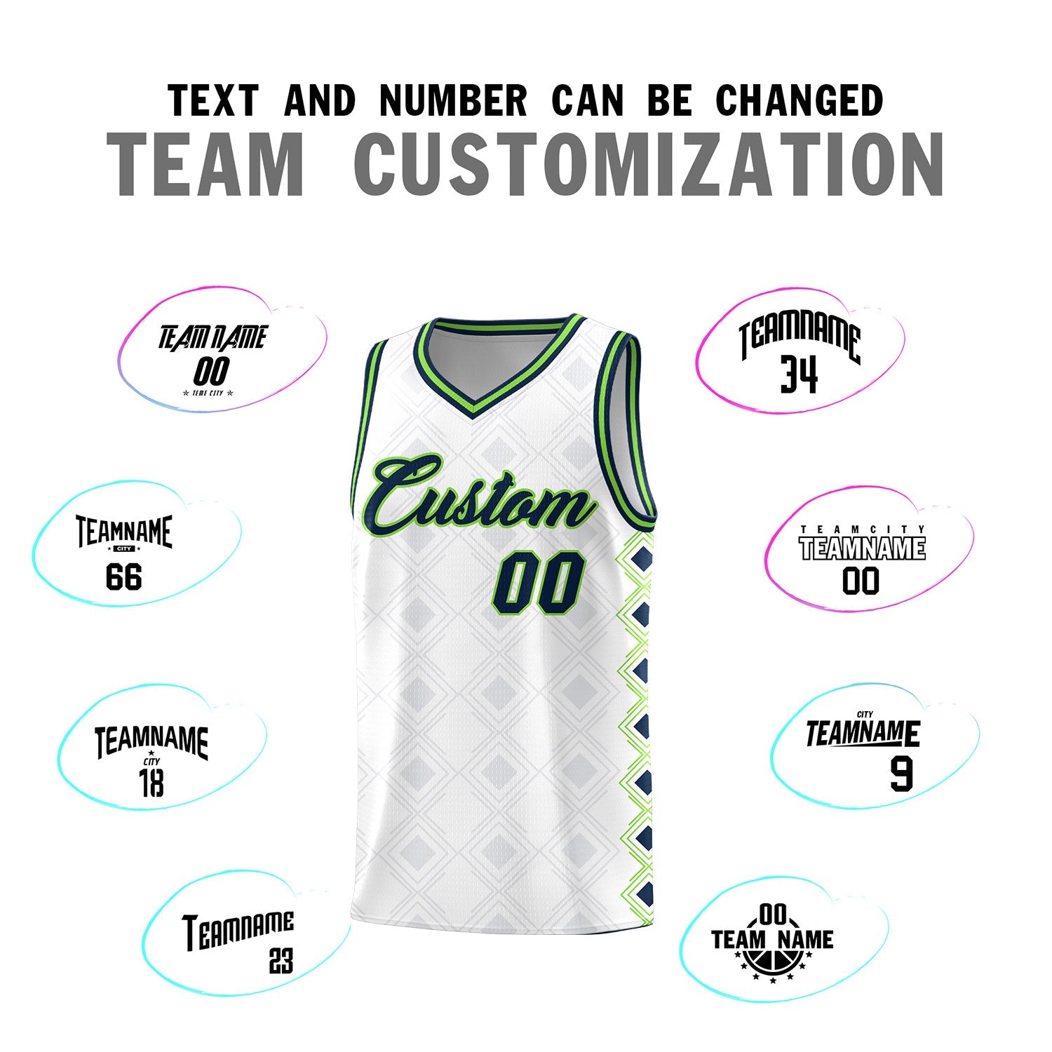 Custom White Side Blocks Sports Uniform Basketball Jersey