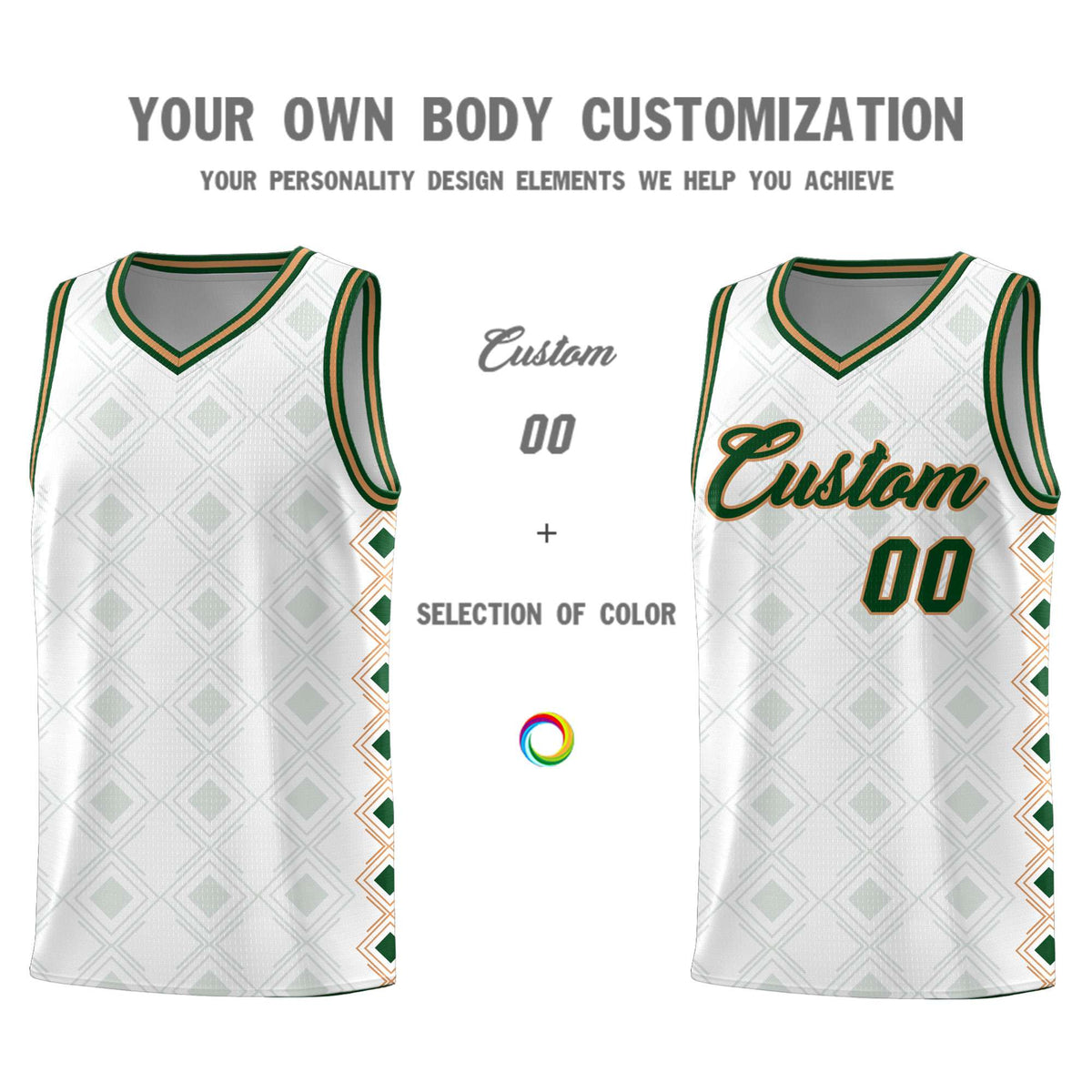 Custom White Side Blocks Sports Uniform Basketball Jersey