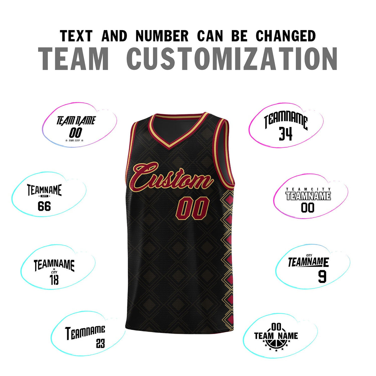 Custom Black Side Blocks Sports Uniform Basketball Jersey