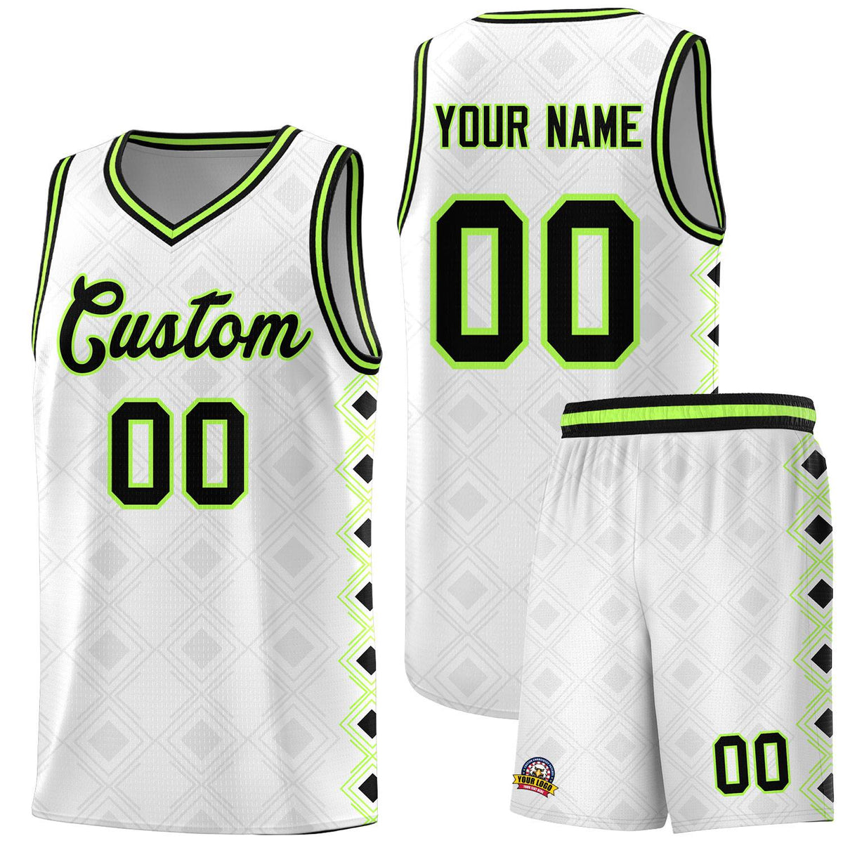 Custom White Side Blocks Sports Uniform Basketball Jersey