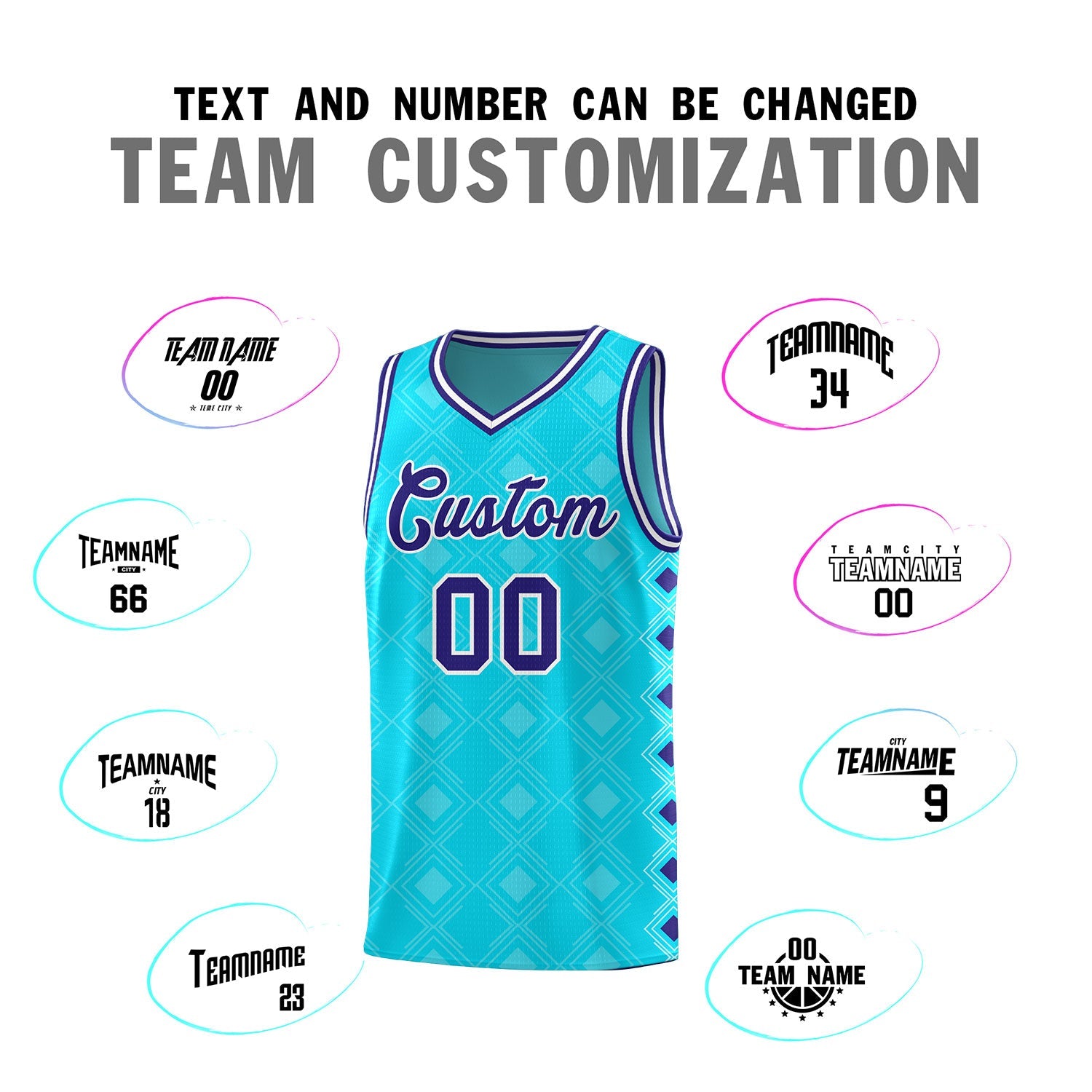 Custom Sky Blue Side Blocks Sports Uniform Basketball Jersey