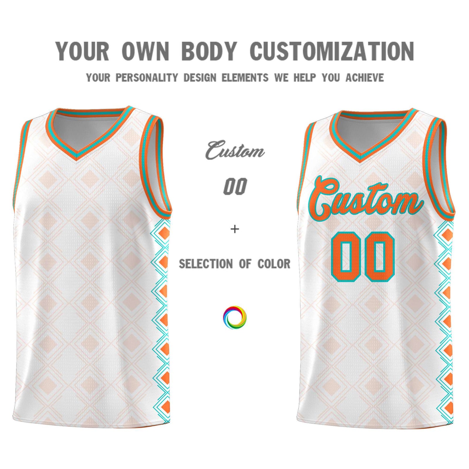 Custom White Side Blocks Sports Uniform Basketball Jersey