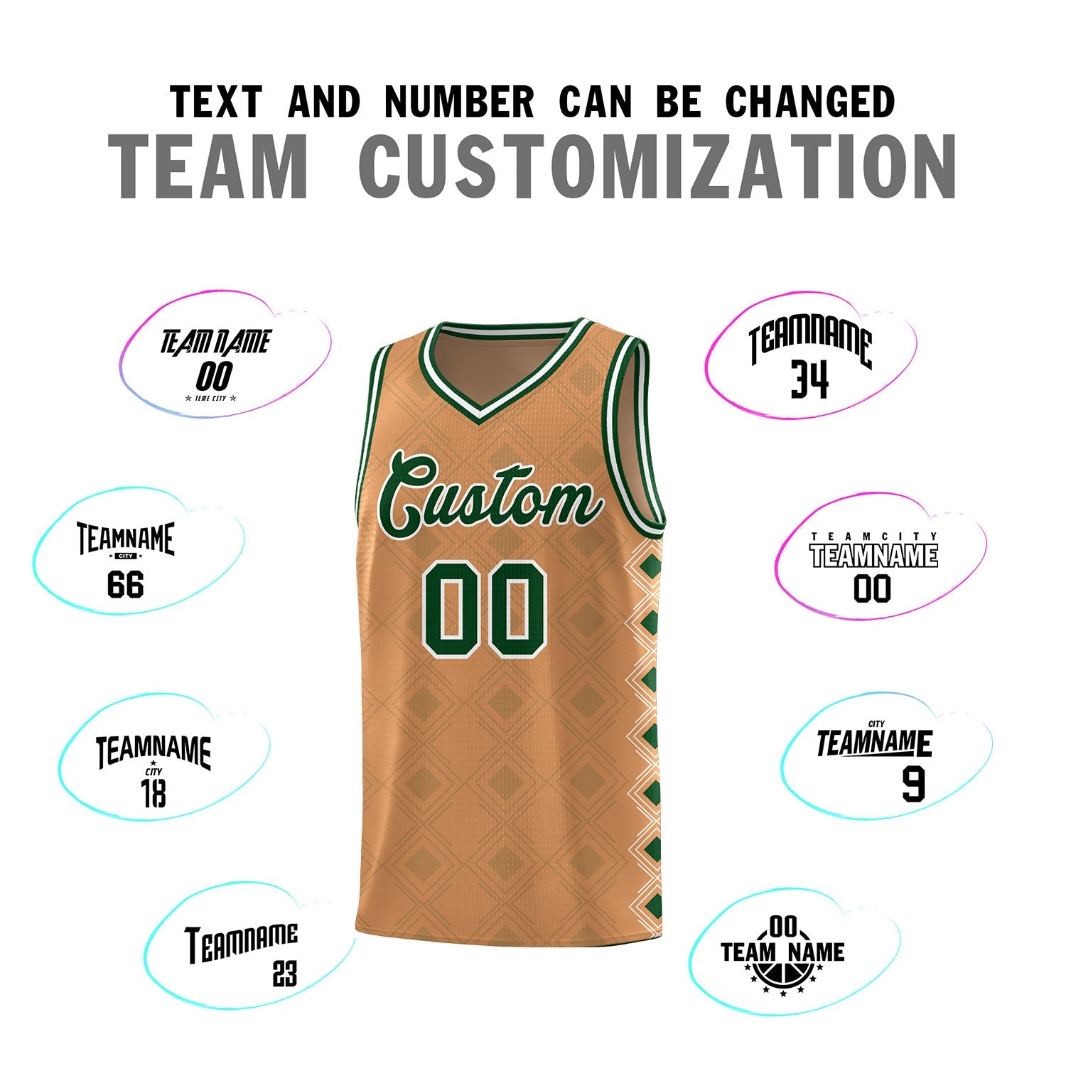 Custom Light Brown Side Blocks Sports Uniform Basketball Jersey