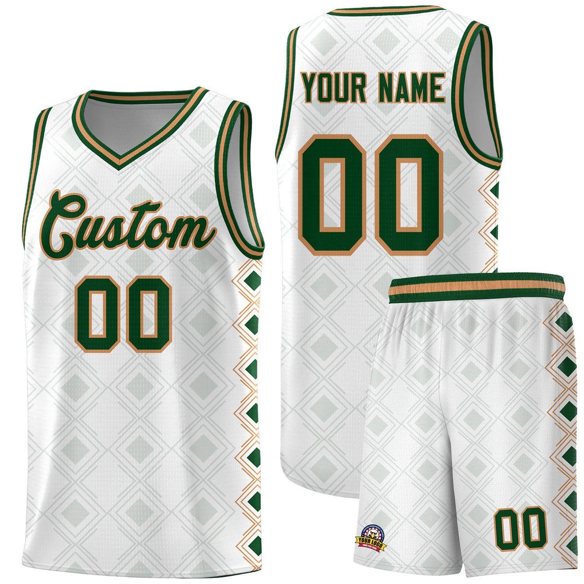 Custom White Side Blocks Sports Uniform Basketball Jersey