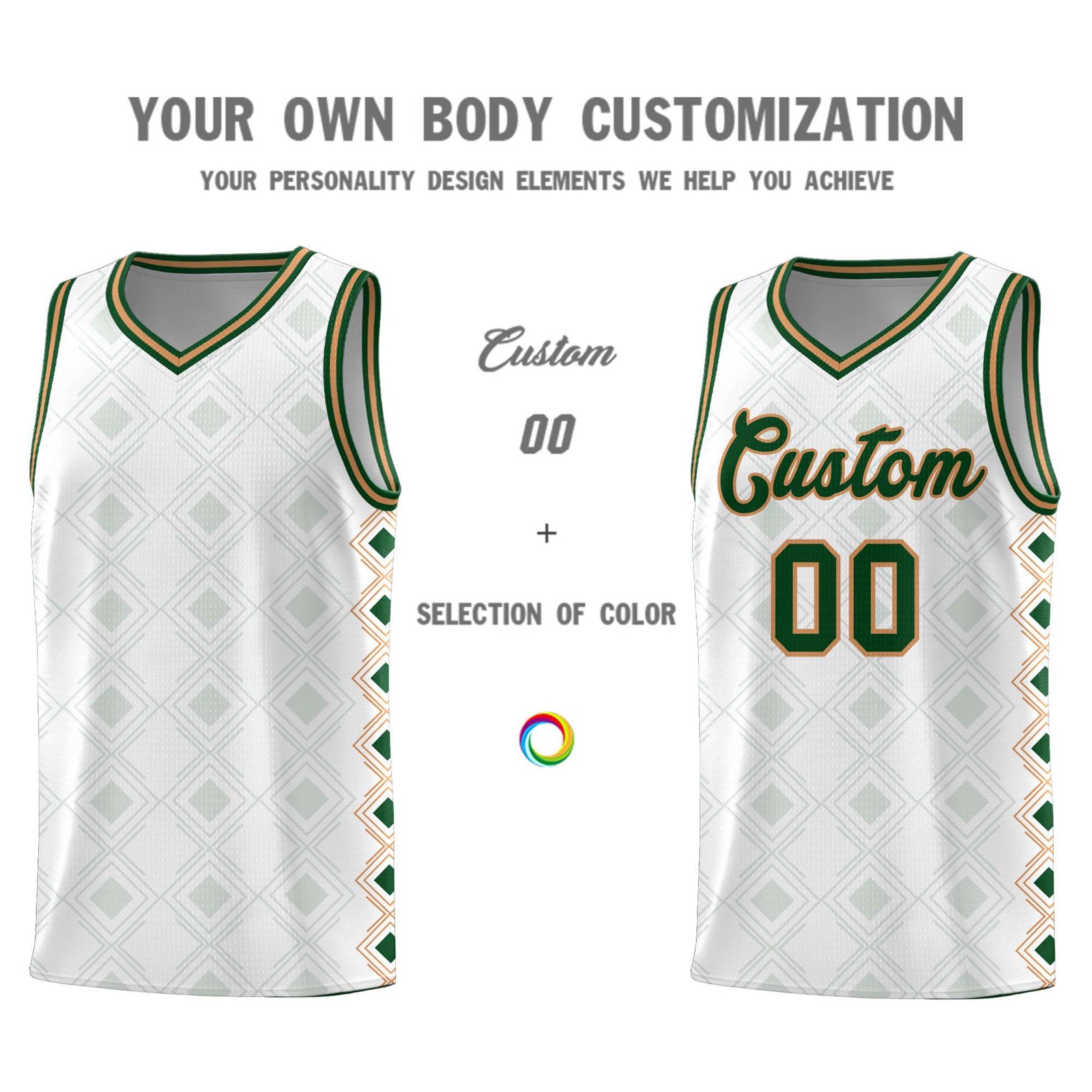 Custom White Side Blocks Sports Uniform Basketball Jersey