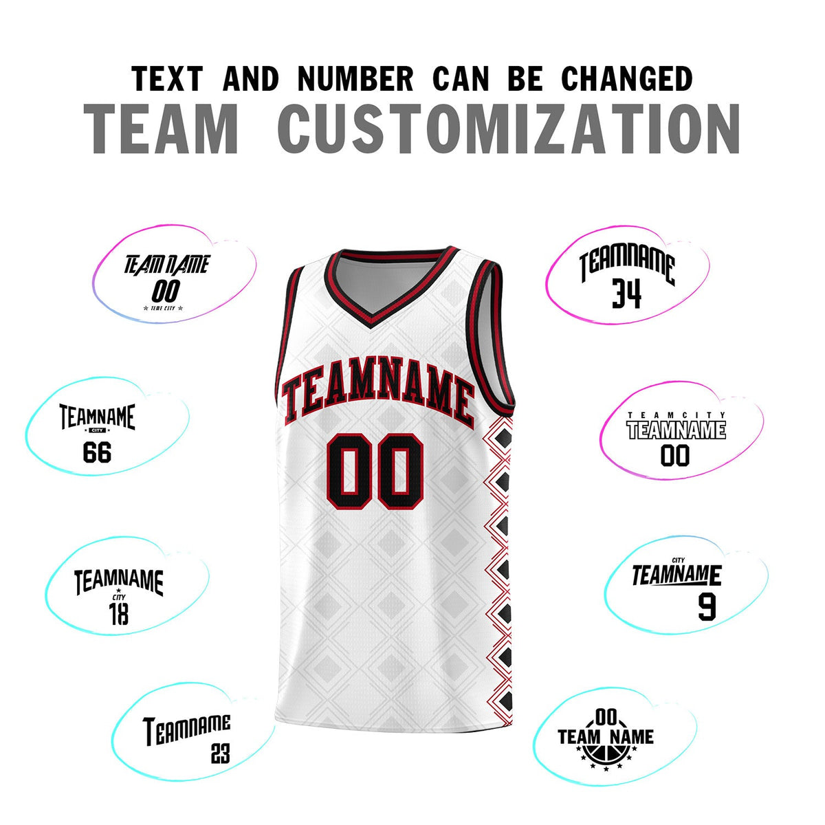 Custom White Side Blocks Sports Uniform Basketball Jersey