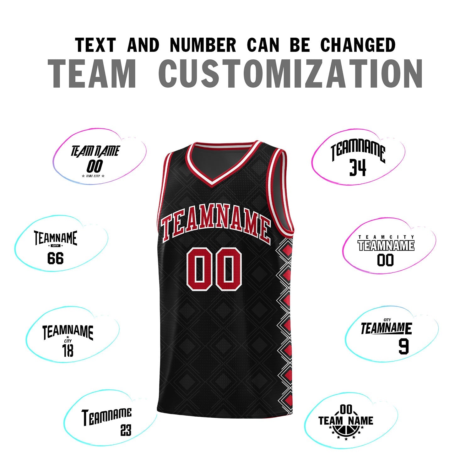 Custom Black Side Blocks Sports Uniform Basketball Jersey