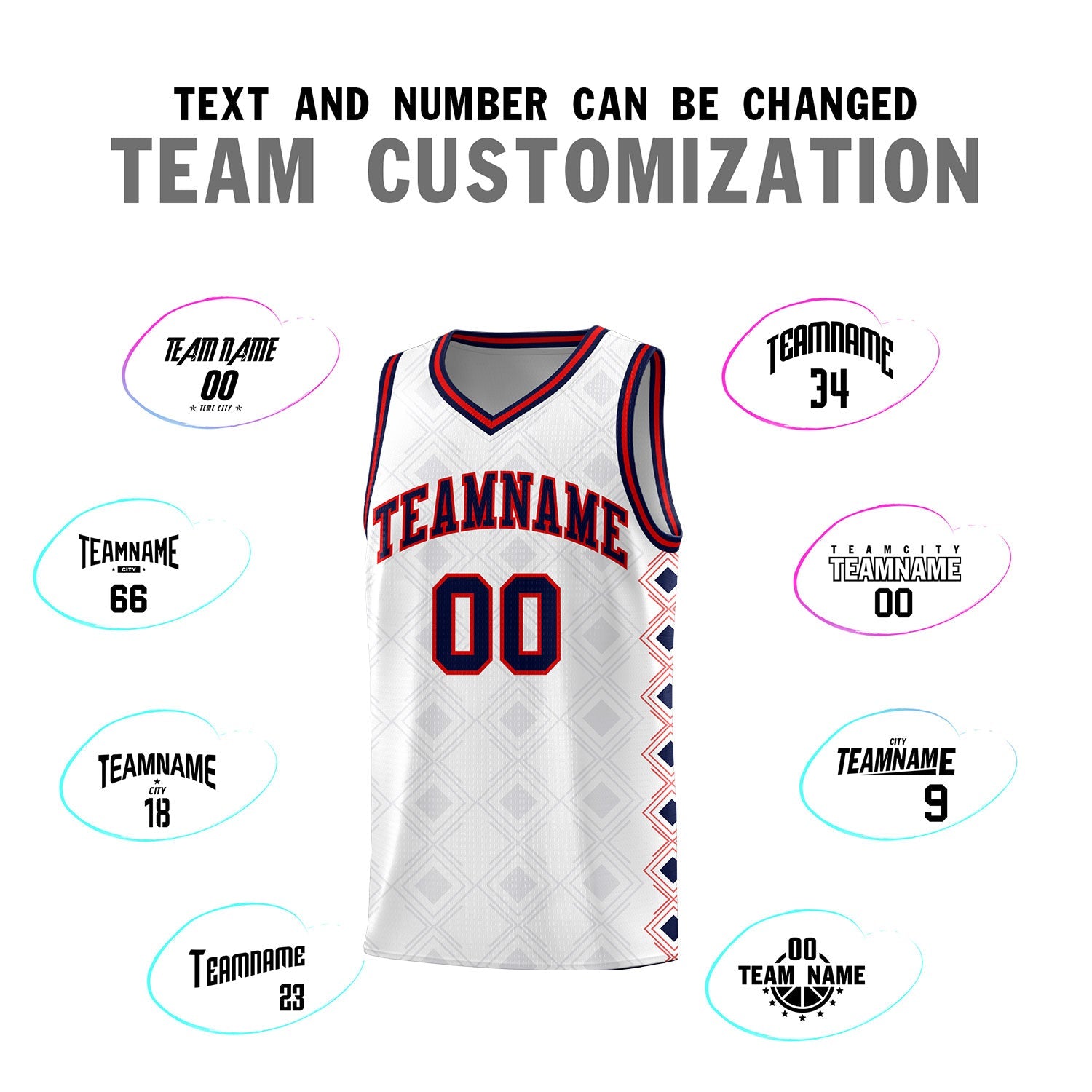Custom White Side Blocks Sports Uniform Basketball Jersey