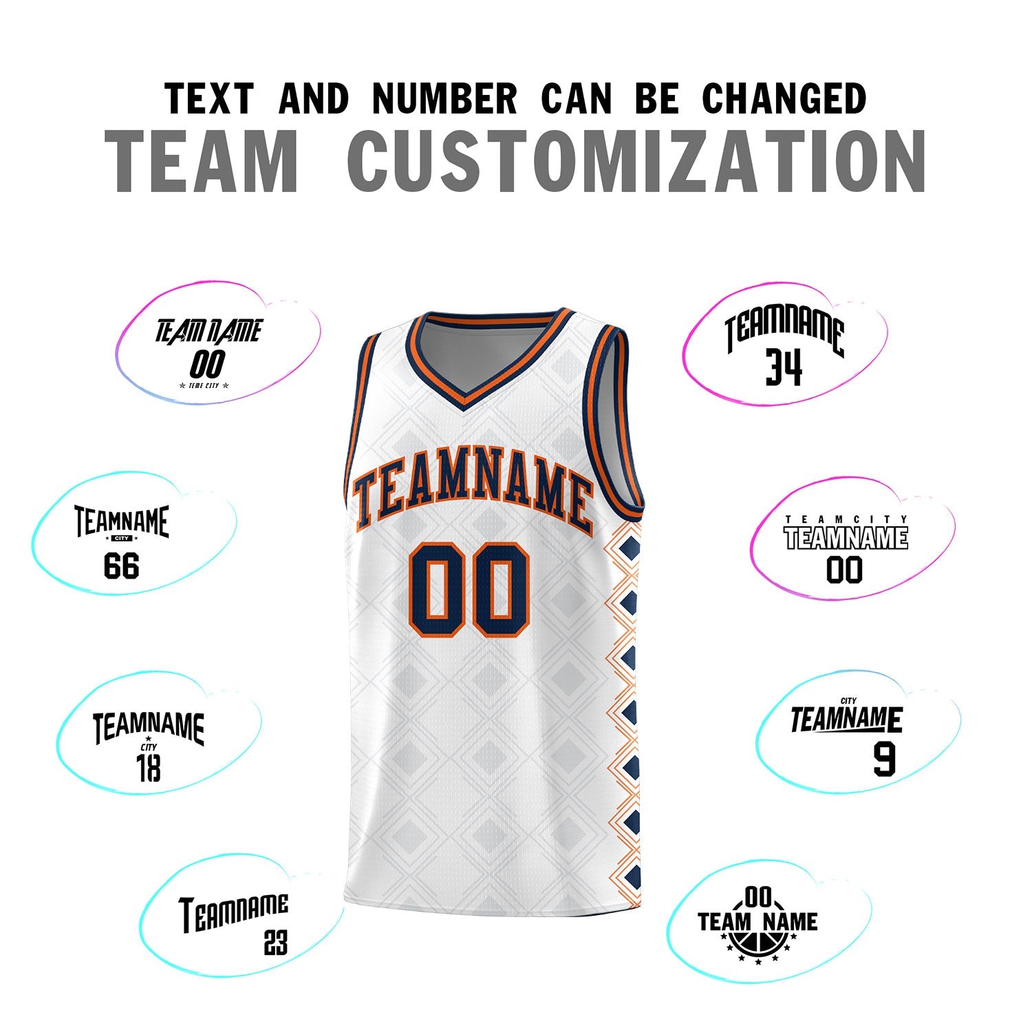 Custom White Side Blocks Sports Uniform Basketball Jersey