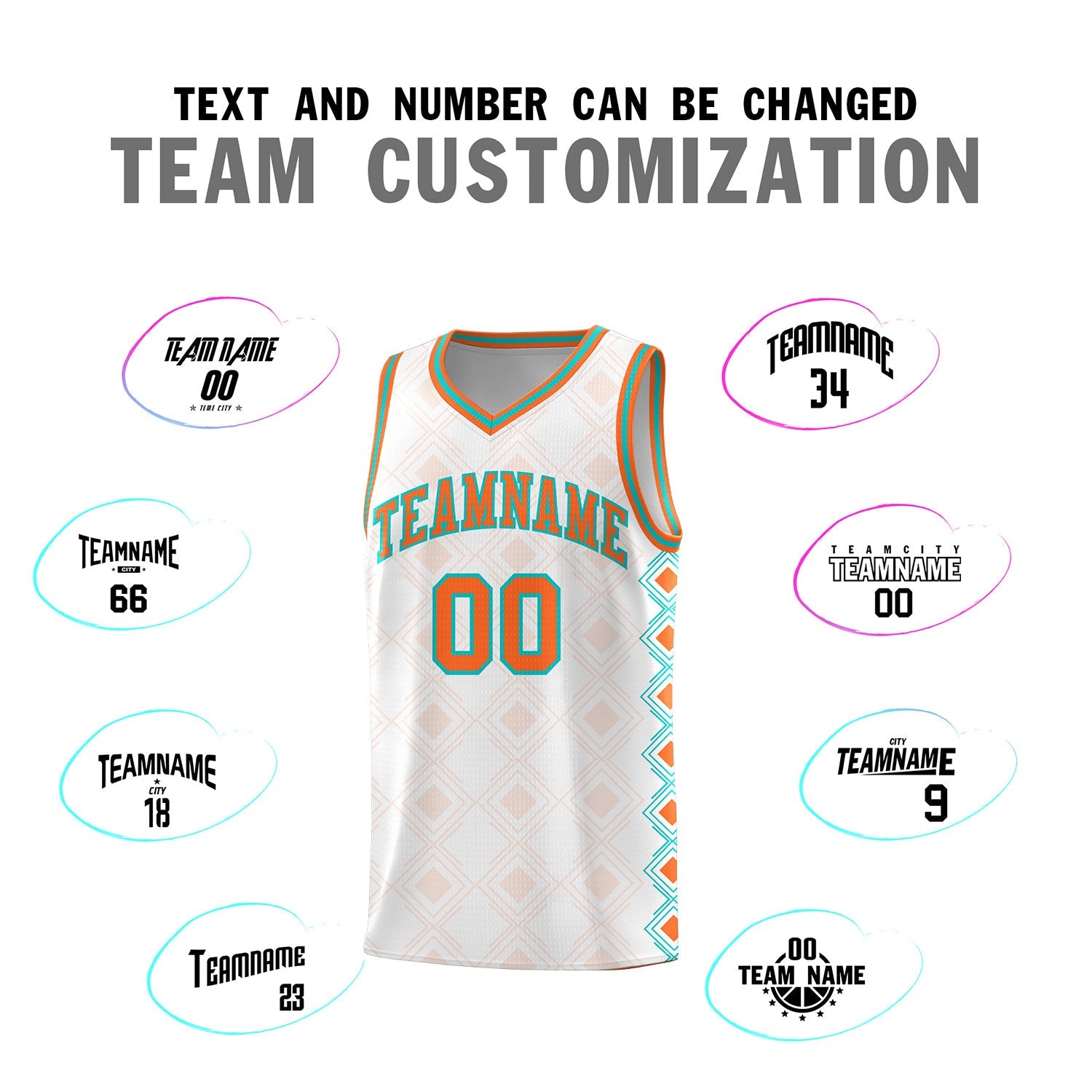 Custom White Side Blocks Sports Uniform Basketball Jersey
