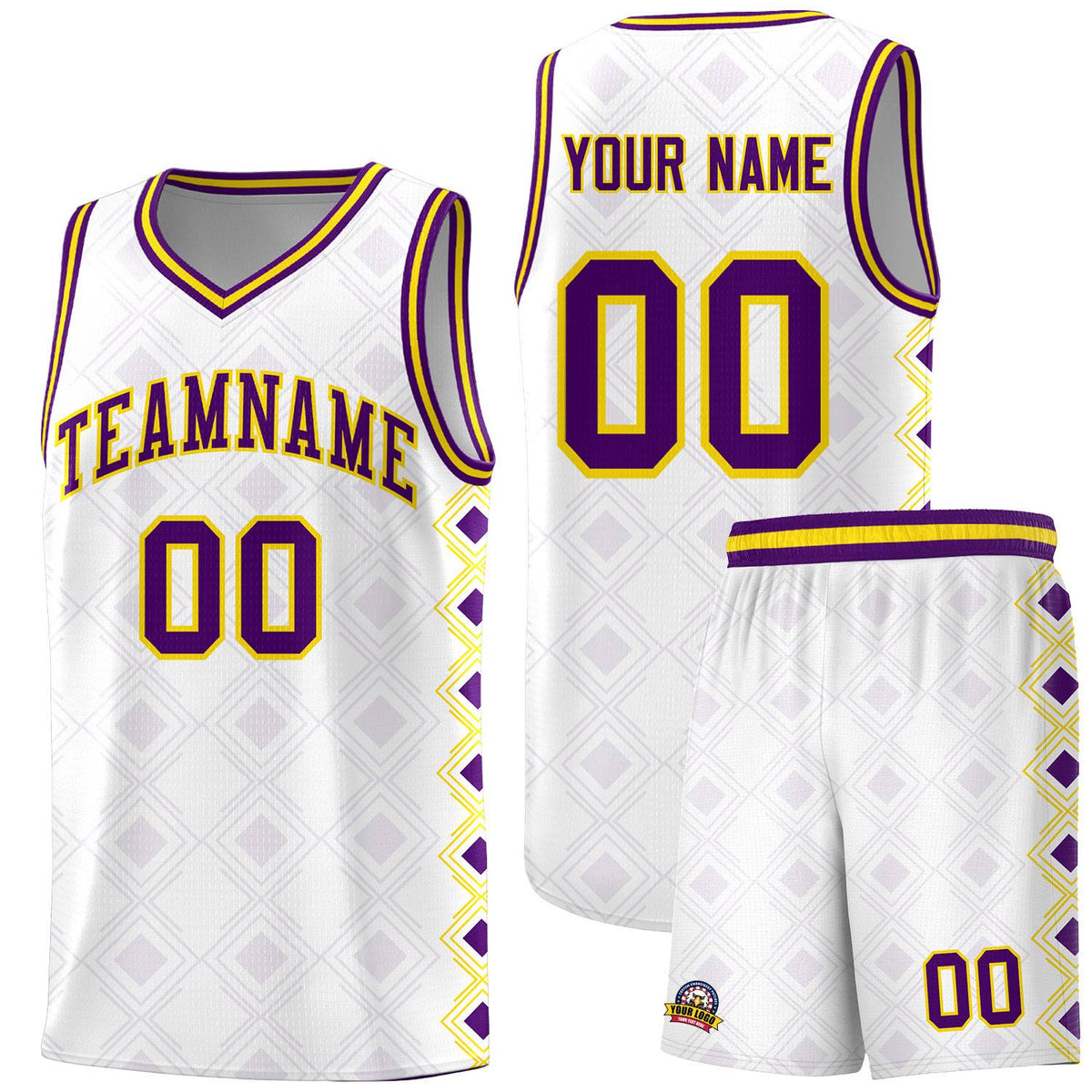 Custom White Side Blocks Sports Uniform Basketball Jersey