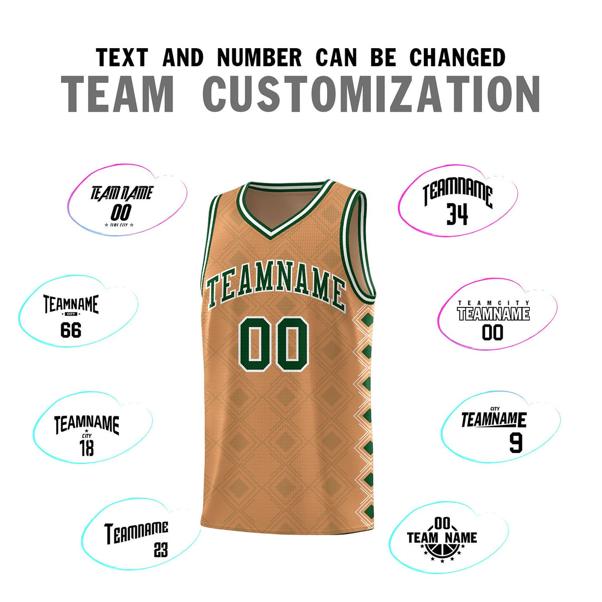 Custom Light Brown Side Blocks Sports Uniform Basketball Jersey