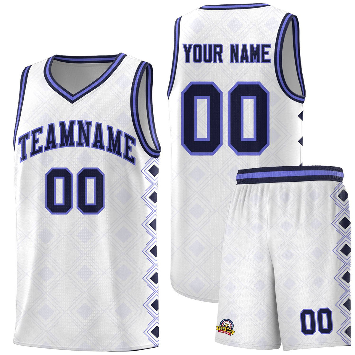 Custom White Side Blocks Sports Uniform Basketball Jersey