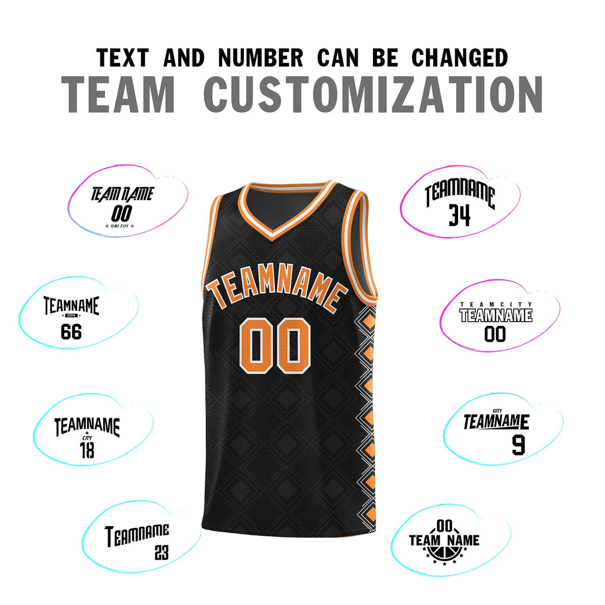 Custom Black Side Blocks Sports Uniform Basketball Jersey