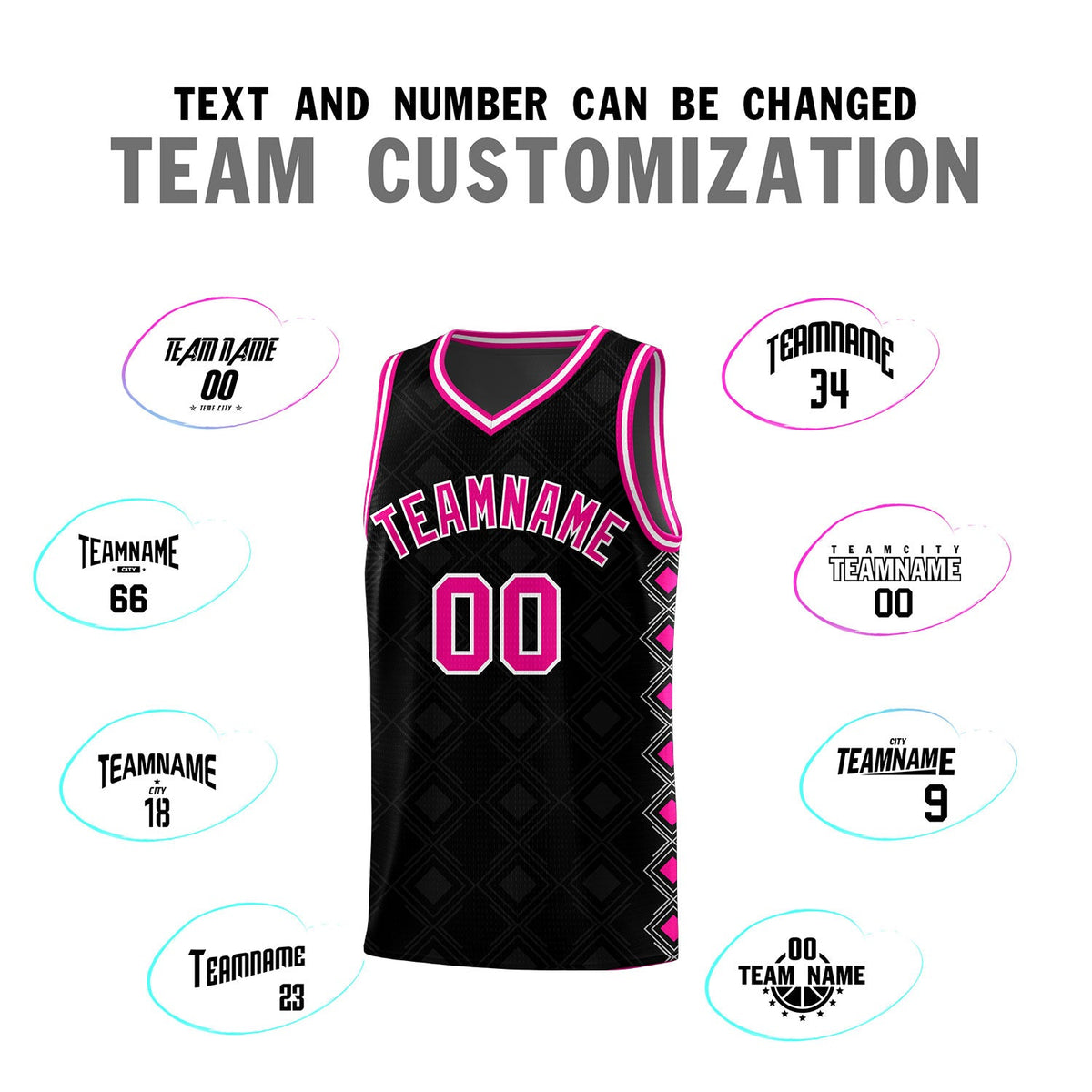 Custom Black Side Blocks Sports Uniform Basketball Jersey