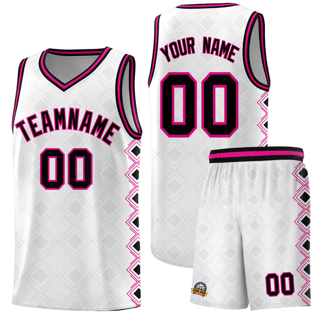 Custom White Side Blocks Sports Uniform Basketball Jersey